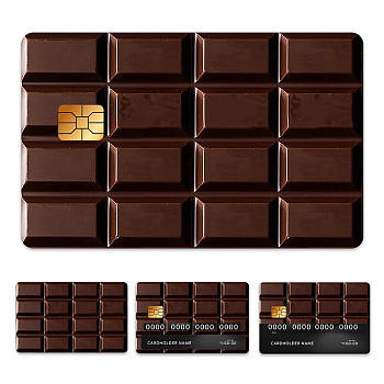 Plastic Waterproof Card Stickers, Self-adhesion Card Skin for Bank Card Decor, Rectangle, Chocolate, 140x190mm