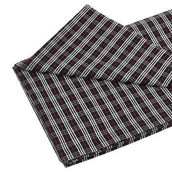 Tartan Pattern Cotton Craft Fabric, for Garment Accessories, Black, 206x145~155x0.03cm