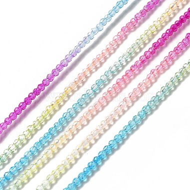 Transparent Gradient Color Glass Beads Strands(GLAA-H021-01A-16)-2
