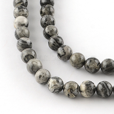 Natural Map Stone/Picasso Stone/Picasso Jasper Beads Strands(G-S188-8mm)-2