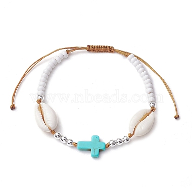 Chocolate Cross Synthetic Turquoise Bracelets