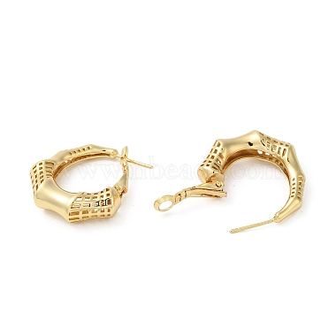 Rack Plating Brass Bamboo Stick Hoop Earrings for Women(EJEW-A027-03G)-2