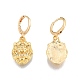 Brass Lion Dangle Leverback Earrings for Women(EJEW-N012-76LG)-1