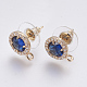 Faceted Glass Stud Earring Findings(GLAA-F084-B)-2