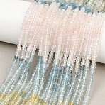 Gradient Color Natural Morganite Beads Strands, Rondelle, Faceted, 3.5~4x2~3mm, Hole: 0.3mm, about 161~164pcs/strand, 13 inch(33cm)(G-Z152-D03-01)