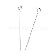304 Stainless Steel Eye Pin, Stainless Steel Color, 40mm, Hole: 2mm, Pin: 0.8mm(STAS-D448-017P)