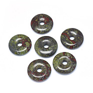 Natural Dragon Blood Pendants, Donut/Pi Disc, Donut Width: 12mm, 30x5~7mm, Hole: 6mm(G-P415-22C)