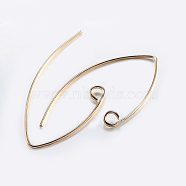 Brass Earring Hooks, Ear Wire, with Horizontal Loop, Golden, 29x15mm, Hole: 2mm, 22 Gauge, Pin: 0.6mm, 22 Gauge, Pin: 0.6mm(KK-K197-60G)