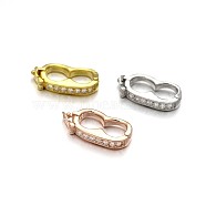Rack Plating Brass Micro Pave Cubic Zirconia Twister Clasps, Lead Free & Cadmium Free, Mixed Color, 19x9.5x3mm(ZIRC-I012-16-RS)