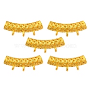 Hollow Alloy Curved Tube Bails, Loop Bails, Hanger Links, Matte Gold Color, 9.5x23.5x5mm, Hole: 1.4mm, Inner Diameter: 3mm(FIND-YW0002-19)