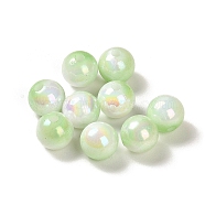 Opaque Acrylic Beads, Gradient Colorful, Round , Pale Green, 8mm, Hole: 1.8mm, about 2083pcs/500g(OACR-Z016-01A-05)