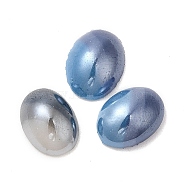 Two Tone Glass Cabochons, Oval, Steel Blue, 8x6x3mm(GLAA-B012-02)