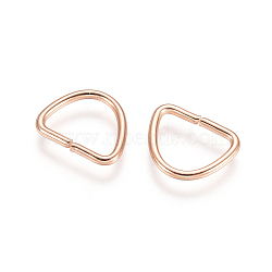 304 Stainless Steel D Rings, Buckle Clasps, For Webbing, Strapping Bags, Garment Accessories, Rose Gold, 9.5x7.5x1mm, Inner Diameter: 7.5x5.5mm(STAS-E484-33C-RG)