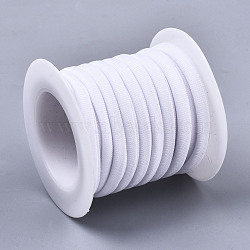 Flat Polyester Elastic Cord, Webbing Garment Sewing Accessories, White, 5mm, about 3.28 yards(3m)/roll(EC-N003-001A-01)