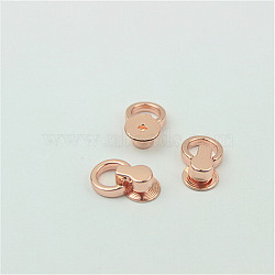 Zinc Alloy Side Clip Buckles Nail Rivet Connector Clasp, with O Ring, for Bag Hanger, Rose Gold, 19x12x5.5mm(PURS-PW0001-125RG)