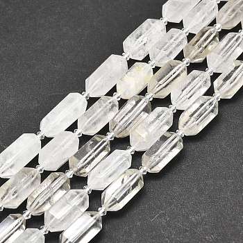 Natural Quartz Crystal Beads Strands, Rock Crystal Beads, Faceted, Double Terminated Pointed/Bullet, 25~27x13~15x12~13mm, Hole: 1.2mm, about 12~13pcs/strand, 15.35 inch(39cm)