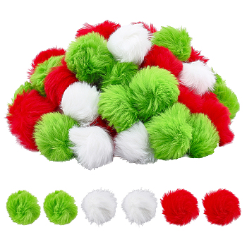 AHADERMAKER 60Pcs 3 Color Artificial Wool Ball, Costume Accessories, Clothing Accessories, Round, Mixed Color, 40x14mm, 20pcs/color