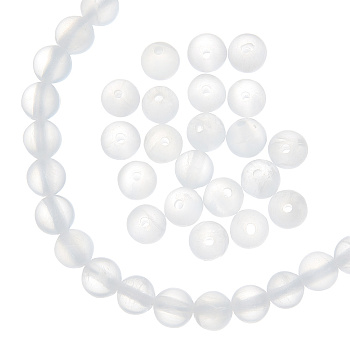 1 Strand Natural Selenite Beads Strands, Round, 6mm, Hole: 0.8mm, about 67pcs/strand, 15.7 inch (40cm)