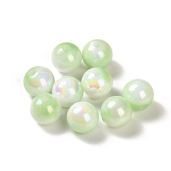 Opaque Acrylic Beads, Gradient Colorful, Round , Pale Green, 8mm, Hole: 1.8mm, about 2083pcs/500g