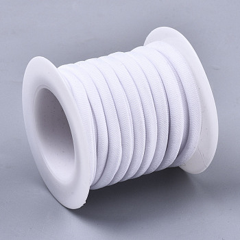Flat Polyester Elastic Cord, Webbing Garment Sewing Accessories, White, 5mm, about 3.28 yards(3m)/roll