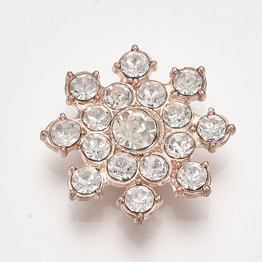 23mm Rose Gold Snowflake Alloy Cabochons