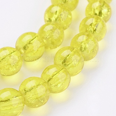 1Strand Yellow Transparent Crackle Glass Round Beads Strands(X-CCG-Q001-6mm-04)-3
