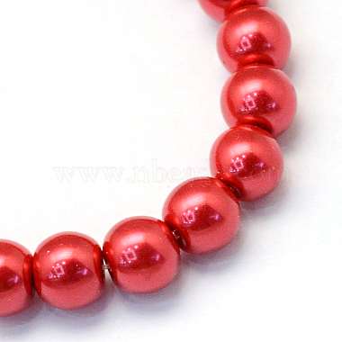 Baking Painted Pearlized Glass Pearl Round Bead Strands(X-HY-Q330-8mm-74)-2