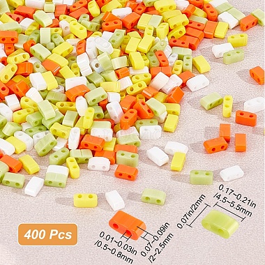 CREATCABIN 800Pcs 4 Colors 2-Hole Glass Seed Beads(SEED-CN0001-04)-2