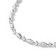 Rhodium Plated 925 Sterling Silver Oval Ball Chain Necklace for Women(NJEW-A014-02P)-3