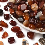Dyed & Heated Natural Agate Beads, No Hole, Nuggets, Red, 12~16mm(G-J402-04C-02)