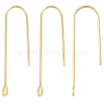100Pcs 316 Surgical Stainless Steel Earring Hooks, Ear Wire, with Horizontal Loop, Real 18K Gold Plated, 31mm, Hole: 1.8mm, Pin: 0.8mm(STAS-BBC0009-58)