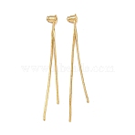 Brass Earring Nuts, Tassel, Real 18K Gold Plated, 63x5x6mm, Hole: 0.8mm(KK-H536-03G)
