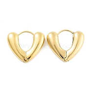 Ion Plating(IP) 304 Stainless Steel Heart Huggie Hoop Earrings for Women, with 316 Stainless Steel Pins, Golden, 21.5x6x25mm(EJEW-C096-16G)