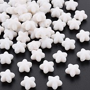 Opaque Acrylic Beads, Star, Creamy White, 10x10.5x6mm, Hole: 1.6mm, about 1690pcs/500g(MACR-S373-26-A10)