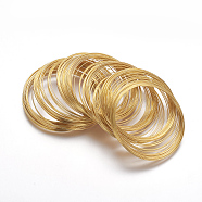 Steel Memory Wire, Bracelets Making, Nickel Free, Golden, 5.5CM, Wire: 0.6mm(22 Gauge), about 100circles/set(X-MW5.5CM-NFG)