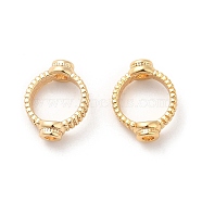 Brass Bead Frame, Ring, Real 18K Gold Plated, 11x8.5x2~3mm, Hole: 1.4mm(KK-F860-43G)