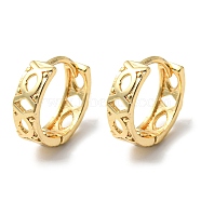 Brass Hollow Hoop Earrings, Golden, 13x14x4mm(EJEW-M236-01H-G)