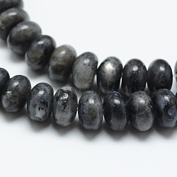 Natural Labradorite Bead Strands, Rondelle, 8x5mm, Hole: 1mm, about 75pcs/strand, 14.9 inch(X-G-R408-5x8-02)