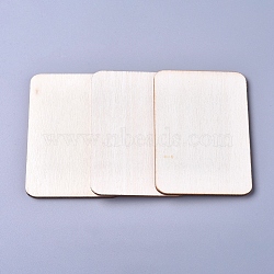Unfinished Blank Poplar Wood Cabochons, Rectangle, Floral White, 69x49x2.5mm(WOOD-D021-02B)
