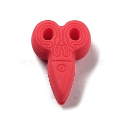 Food Grade Silicone Focal Beads, Silicone Teething Beads, Scissor, Indian Red, 29.5x20x9mm, Hole: 2mm(SIL-E010-01A)
