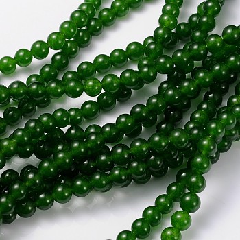 15~16 inch  Round Gemstone Strand, Dyed, Natural Chinese Jade, 6mm, Hole: 0.8mm, about 65pcs/Strand, Dyed, 15 inch ~16 inch