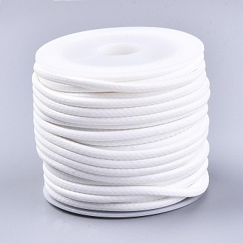 Korean Waxed Polyester Cords, for Jewelry Making, White, 2mm, about 10m/roll