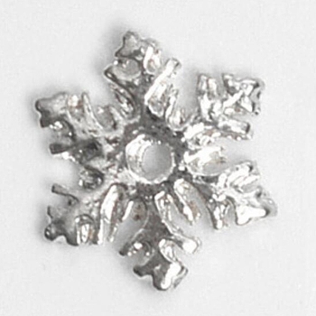 Alloy Cabochons, Nail Art Decoration Accessories, Christmas Snowflake, Cadmium Free & Lead Free, Silver, 8.5x9.5x1mm