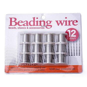 Round Copper Jewelry Wire, Silver, 28 Gauge, 0.3mm, about 9 Feet(3 yards)/roll, 12 rolls/box