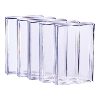 Transparent Plastic Bead Containers, Cuboid, Clear, 9.1x6.1x1.9cm, 9pcs/set