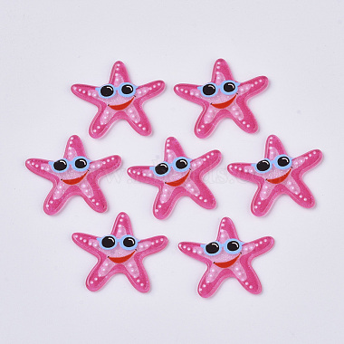 27mm DeepPink Starfish Plastic Cabochons
