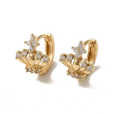 Clear Crown Brass Earrings