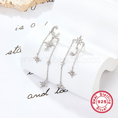 boucles d'oreilles à tige en argent sterling plaqué rhodium anti-ternissement 925 avec micro pavé de zircones cubiques(DO1399-1)-3