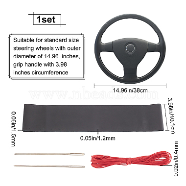 DIY Hand Sewing Genuine Leather Steering Wheel Cover(AJEW-WH0189-32)-2