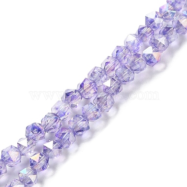 Lilac Polygon Glass Beads